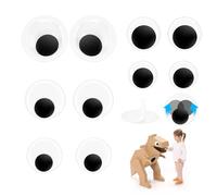 Quuylin 10 Pièces Grand Yeux Autocollants, Yeux Mobiles Autocollants Adhésifs, 40/50/70/80/100 mm, Googly Eyes, pour Scrapbooking Artisanat Accessoires DIY Craft Poupées Décorations