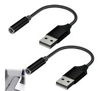 Quvxzy 2 pcs Adaptateur USB vers Jack 3,5 mm, Adaptateur USB Jack, Adaptateur Jack USB, Adaptateur Casque pc, Carte Son stéréo auxiliaire Externe USB A vers 3,5 mm Compatible avec Casque,PC,Linux
