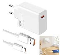 Quvxzy 67W Ultra Fast Xiaomi Charger with 2m USB-C Cable Compatible, Chargeur mi 67w with Xiaomi 13T, 13, 12S Ultra, 12 Lite, 12X, 11T & mi Note 13/12/11 Pro/11S/10, Mi 11 Ultra, 11i
