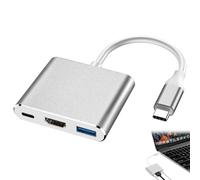 Quvxzy Adaptateur USBA vers USBC, Adaptateur HD-1 USB C avec Sortie 4K, HD-1 USB C 3 en 1 - Plug and Play - avec USB3.0 Port - Multiport AV Convertisseur - pour MacBook/Projecteur/Moniteur