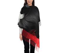 QUWJLK Écharpe à pompons mystérieuse à capuche en forme de loup pour femme, châle d'hiver chaud, écharpe imitation cachemire pour l'hiver