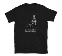 quwomu Burning Church Occult Antichrist Atheist Satan Metal Design T-Shirt