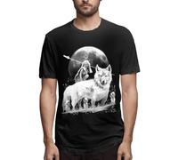 quwomu Camiseta de la Princesa Mononoke Para hombresropa de Calle de algodónde Talla grandeHarajuku Black