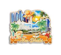 Quwsne Aimant de réfrigérateur Abu Dhabi Émirat arabe uni Souvenirs de voyage en ville Cadeaux touristiques 3D monuments classiques faits à la main Artisanat Décoration de la maison -2663