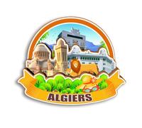 Quwsne Aimant de réfrigérateur Alger Algérie Souvenirs de voyage en ville Cadeaux touristiques 3D monuments classiques Artisanat fait à la main Décoration de la maison -3003