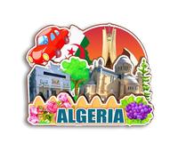 Quwsne Aimant de réfrigérateur Algérie Souvenirs de voyage en ville Cadeaux touristiques 3D monuments classiques Artisanat fait à la main Décoration de la maison -3001