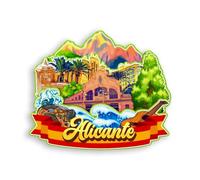 Quwsne Aimant de réfrigérateur Alicante Espagne Souvenirs de voyage en ville Cadeaux touristiques 3D monuments classiques Artisanat fait à la main Décoration de la maison -1565