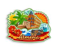 Quwsne Aimant de réfrigérateur Almeria Espagne - Souvenirs de voyage - Cadeaux touristiques 3D - Monuments classiques - Artisanat fait à la main - Décoration d'intérieur - 1381