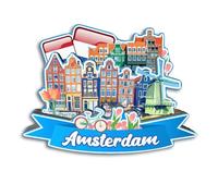 Quwsne Aimant de réfrigérateur Amsterdam Pays-Bas Souvenirs de voyage en ville Cadeaux touristiques 3D monuments classiques Artisanat fait à la main Décoration de la maison -3771