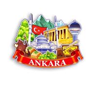 Quwsne Aimant de réfrigérateur Ankara Turquie souvenir de voyage en ville Cadeaux touristiques 3D monuments classiques faits à la main Décoration de la maison -1630