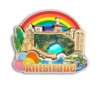 Quwsne Aimant de réfrigérateur Antsirabe Madagascar - Souvenirs de voyage en ville - Cadeaux touristiques 3D - Monuments classiques - Artisanat fait à la main - Décoration d'intérieur - 3203