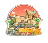 Quwsne Aimant de réfrigérateur Assouan Égypte - Souvenirs de voyage en ville - Cadeaux touristiques 3D - Monuments classiques - Artisanat fait à la main - Décoration d'intérieur - 2917