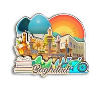 Quwsne Aimant de réfrigérateur Bagdad Irak - Souvenirs de voyage - Cadeaux touristiques 3D - Monuments classiques - Artisanat fait à la main - Décoration d'intérieur - 3299