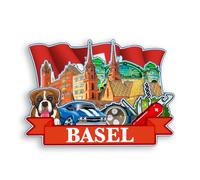 Quwsne Aimant de réfrigérateur Bâle Suisse - Souvenirs de voyage - Cadeaux touristiques 3D - Monuments classiques - Artisanat fait à la main - Décoration d'intérieur - 2042