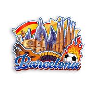 Quwsne Aimant de réfrigérateur Barcelone Espagne Souvenirs de voyage en ville Cadeaux touristiques 3D monuments classiques Artisanat fait à la main Décoration de la maison -1377