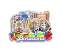 Quwsne Aimant de réfrigérateur Barcelone Espagne Souvenirs de voyage en ville Cadeaux touristiques 3D monuments classiques faits à la main Décoration de la maison - 1008, QS-CYT-1008