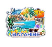 Quwsne Aimant de réfrigérateur Bayahibe République dominicaine Aimant de réfrigérateur souvenir de voyage en ville Cadeaux touristiques 3D monuments classiques faits à la main Artisanat Décoration de