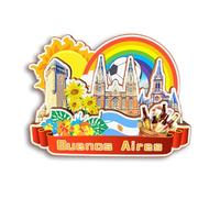 Quwsne Aimant de réfrigérateur Buenos Aires Argentine - Souvenirs de voyage en ville - Cadeaux touristiques 3D - Monuments classiques - Artisanat fait à la main - Décoration d'intérieur 2036