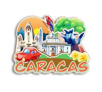 Quwsne Aimant de réfrigérateur Caracas Venezuela - Souvenirs de voyage en ville - Cadeaux touristiques 3D - Monuments classiques - Artisanat fait à la main - Décoration d'intérieur - 2100