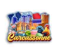 Quwsne Aimant de réfrigérateur Carcassonne France - Souvenirs de voyage - Cadeaux touristiques 3D - Monuments classiques - Artisanat fait à la main - Décoration d'intérieur - 2583