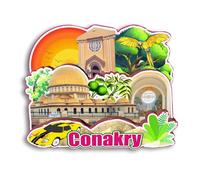 Quwsne Aimant de réfrigérateur Conakry Guinée Souvenirs de voyage en ville Cadeaux touristiques 3D monuments classiques Artisanat fait à la main Décoration de la maison -3112