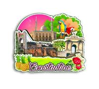 Quwsne Aimant de réfrigérateur Constantine Algérie Souvenirs de voyage en ville Cadeaux touristiques 3D monuments classiques Artisanat fait à la main Décoration de la maison -3005