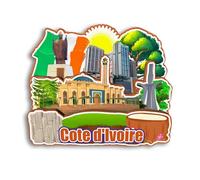 Quwsne Aimant de réfrigérateur Côte d'Ivoire Souvenirs de voyage en ville Cadeaux touristiques 3D monuments classiques faits à la main Décoration de la maison -3132