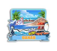 Quwsne Aimant de réfrigérateur Dahab Egypte - Souvenirs de voyage en ville - Cadeaux touristiques 3D - Monuments classiques - Artisanat fait à la main - Décoration d'intérieur - 2919