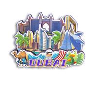 Quwsne Aimant de réfrigérateur Dubaï Émirat arabe uni Souvenirs de voyage en ville Cadeaux touristiques 3D monuments classiques faits à la main Artisanat Décoration de la maison -2661