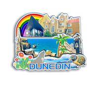 Quwsne Aimant de réfrigérateur Dunedin Nouvelle-Zélande Souvenirs de voyage en ville Cadeaux touristiques 3D monuments classiques Artisanat fait à la main Décoration de la maison -2816