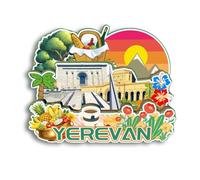 Quwsne Aimant de réfrigérateur Erevan Arménie - Souvenirs de voyage en ville - Cadeaux touristiques 3D - Monuments classiques - Artisanat fait à la main - Décoration d'intérieur - 2696
