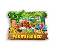 Quwsne Aimant de réfrigérateur Foz do Iguaçu Brésil - Souvenirs de voyage - Cadeaux touristiques 3D - Monuments classiques - Artisanat fait à la main - Décoration d'intérieur - 1912
