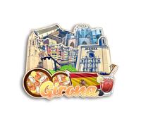 Quwsne Aimant de réfrigérateur Gérone Espagne Souvenirs de voyage en ville Cadeaux touristiques 3D monuments classiques Artisanat fait à la main Décoration de la maison - 1014