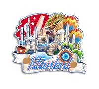 Quwsne Aimant de réfrigérateur Istanbul Turquie - Souvenirs de voyage - Cadeaux touristiques 3D - Monuments classiques - Artisanat fait à la main - Décoration d'intérieur - 3784