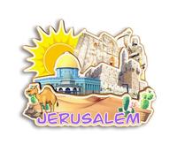 Quwsne Aimant de réfrigérateur Jérusalem Israël - Souvenirs de voyage en ville - Cadeaux touristiques 3D - Monuments classiques - Artisanat fait à la main - Décoration d'intérieur 2008