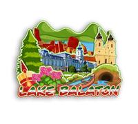 Quwsne Aimant de réfrigérateur Lac Balaton Hongrie - Souvenirs de voyage en ville - Cadeaux touristiques 3D - Monuments classiques - Artisanat fait à la main - Décoration d'intérieur - 2151