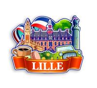 Quwsne Aimant de réfrigérateur Lille France - Souvenirs de voyage - Cadeaux touristiques 3D - Monuments classiques faits à la main - Décoration d'intérieur - 1364, QS-WC-1364