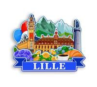 Quwsne Aimant de réfrigérateur Lille France - Souvenirs de voyage - Cadeaux touristiques 3D - Monuments classiques faits à la main - Décoration d'intérieur - 1363, QS-WC-1363