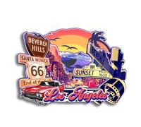 Quwsne Aimant de réfrigérateur Los Angeles Californie États-Unis - Souvenirs de voyage en ville - Cadeaux touristiques 3D - Monuments classiques faits à la main - Décoration d'intérieur - 225