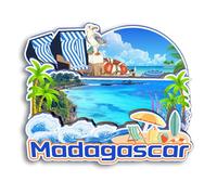 Quwsne Aimant de réfrigérateur Madagascar - Souvenirs de voyage en ville - Cadeaux touristiques 3D - Monuments classiques faits à la main - Décoration d'intérieur - 3198