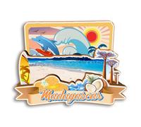 Quwsne Aimant de réfrigérateur Madagascar - Souvenirs de voyage en ville - Cadeaux touristiques 3D - Monuments classiques faits à la main - Décoration d'intérieur - 3199