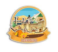 Quwsne Aimant de réfrigérateur Meknès Maroc - Souvenirs de voyage - Cadeaux touristiques 3D - Monuments classiques - Artisanat fait à la main - Décoration d'intérieur - 2985