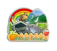 Quwsne Aimant de réfrigérateur Milford Sound Nouvelle-Zélande - Souvenirs de voyage en ville - Cadeaux touristiques 3D - Monuments classiques - Artisanat fait à la main - Décoration d'intérieur - 2850