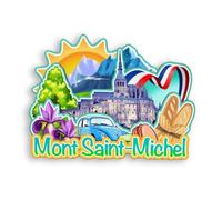 Quwsne Aimant de réfrigérateur Mont Saint-Michel France - Souvenirs de voyage - Cadeaux touristiques 3D - Monuments classiques - Artisanat fait à la main - Décoration d'intérieur - 1372