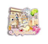 Quwsne Aimant de réfrigérateur Montpellier France - Souvenirs de voyage - Cadeaux touristiques 3D - Monuments classiques faits à la main - Décoration d'intérieur - 1225