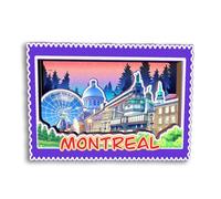 Quwsne Aimant de réfrigérateur Montréal Canada - Souvenirs de voyage en ville - Cadeaux touristiques 3D - Monuments classiques faits à la main - Décoration d'intérieur - 3415
