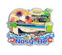 Quwsne Aimant de réfrigérateur Nosy Be Madagascar - Souvenirs de voyage en ville - Cadeaux touristiques 3D - Monuments classiques - Artisanat fait à la main - Décoration d'intérieur - 3204