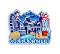 Quwsne Aimant de réfrigérateur Ocean City Maryland États-Unis - Souvenirs de voyage - Cadeaux touristiques 3D - Monuments classiques - Artisanat fait à la main - Décoration d'intérieur - 977