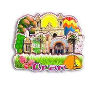 Quwsne Aimant de réfrigérateur Oran Algérie Souvenirs de voyage en ville Cadeaux touristiques 3D monuments classiques Artisanat fait à la main Décoration de la maison -3004