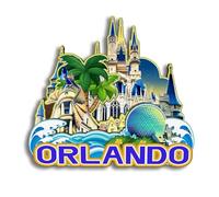 Quwsne Aimant de réfrigérateur Orlando Florida États-Unis - Souvenirs de voyage en ville - Cadeaux touristiques 3D - Monuments classiques - Artisanat fait à la main - Décoration d'intérieur - 171